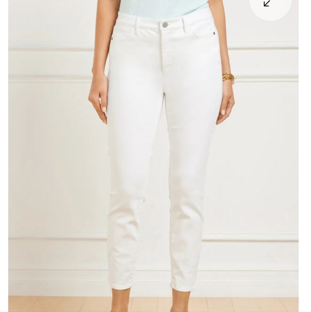 TALBOTS Crop White High Rise Jeggings Cotton Size 16P